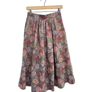 Vintage Talbots Midi Skirt, Floral, Academia, Petite 8